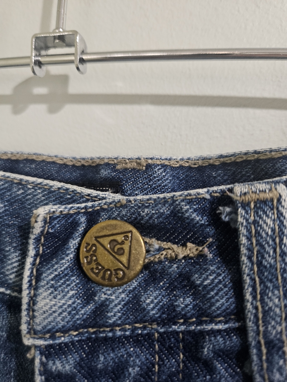 Vintage Guess Blue Denim Jean Shorts - Picture 4 of 5